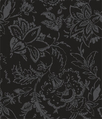 botanical floral, vector, seamless pattern , herbs and leaves ,big set, background with flowers