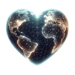 Show your love for Earth with this glowing heart shaped global map for conservation projects