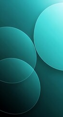 Abstract background with overlapping transparent circles in shades of teal