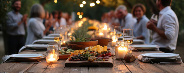 Cultural celebration party with food and happiness in an outdoor setting evening gathering joyful atmosphere