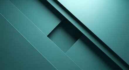 Abstract teal background with geometric shapes and lines for modern design