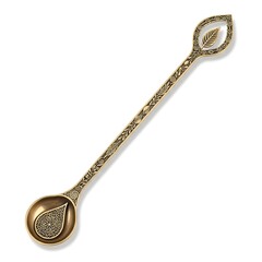 Vintage golden spoon isolated on white background, vector illustration