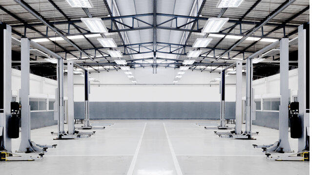 car repair center, Empty car repair center car garage ,mechanic service center , auto repair workshop