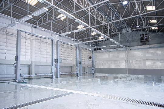 car repair center, Empty car repair center car garage ,mechanic service center , auto repair workshop