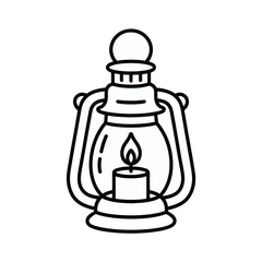 Obraz premium Charming old fashioned lantern line art vector illustration scalable eps icon for design silhouette vector illustration white background