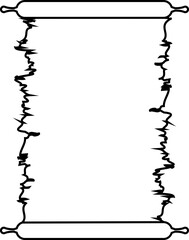 Old letter scroll vintage parchment ancient manuscript old paper sheet antique document scrolls, line style retro writing paper illustration design