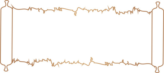 Old letter scroll vintage parchment ancient manuscript old paper sheet antique document scrolls, line style retro writing paper illustration design