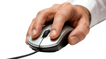 Confident hand using computer mouse for precise digital control