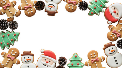 Fototapeta premium Festive Christmas cookies frame seasonal holiday celebrations