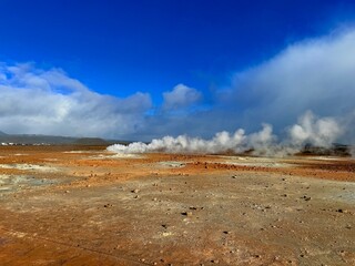 Hverir Geothermal Area near Mývatn, Námafjall Mountain, North Iceland