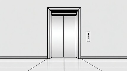 Minimalist Elevator Interior in Modern Building with Clean Lines