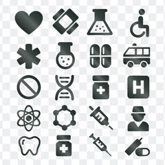 Medical Healthcare Emergency and First Aid Icons Set