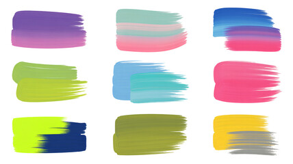 Vibrant paint strokes add creative flair and color to designs
