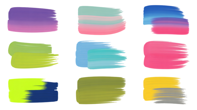 Vibrant paint strokes add creative flair and color to designs