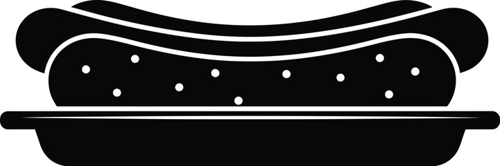 Stylized black and white illustration of a Hot Dog Illustration