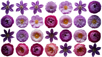 Vibrant floral collection in shades of purple and pink