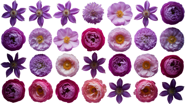 Vibrant floral collection in shades of purple and pink