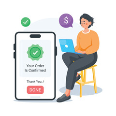 Take your hands on this amazing order confirmation flat illustration