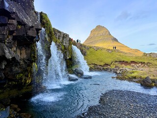 Kirkjufell Mountain and Kirkjufellsfoss Waterfall, Sn&aelig;fellsnes Peninsula, West Iceland