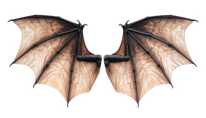 Fototapeta premium Stylized Dragon Wings with Intricate Detailing and Rich Texture Set Against a Transparent Background
