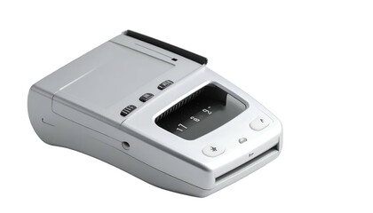 Obraz premium Grey tech device angled with buttons, screen, slots