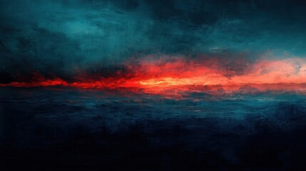 Fototapeta premium Dramatic Sky Above Calm Water: A Stunning Sunset Reflection
