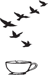 vector silhouette of a bird