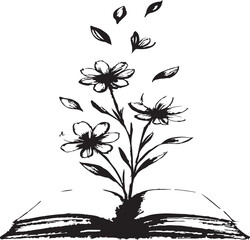 black and white flowers