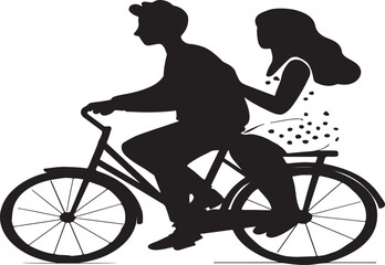 Fototapeta premium silhouette of a girl with a bicycle
