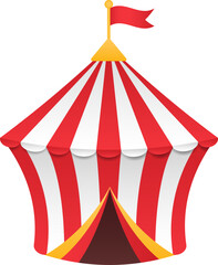 Vector illustration of a circus tent isolated on transparent background.