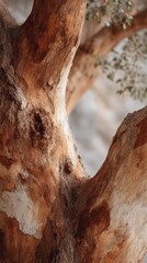 Obraz premium Eucalyptus tree bark texture showing natural imperfections