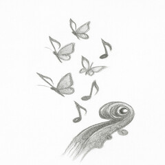 black and white butterfly