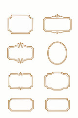 線画フレームとラベルデザインセット