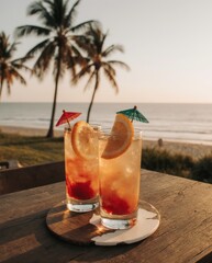 Vibrant summer vacation image evoking joy, celebration, and exotic relaxation — ideal for travel or resort marketing.