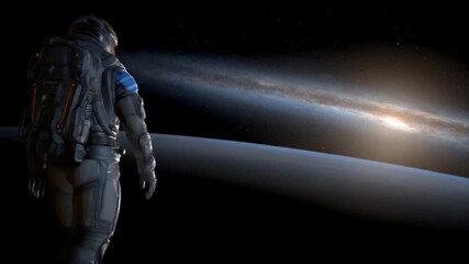 Astronaut gazes at the captivating Milky Way, contemplating space explorations future endeavors
