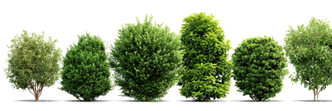 Row of trimmed green bushes