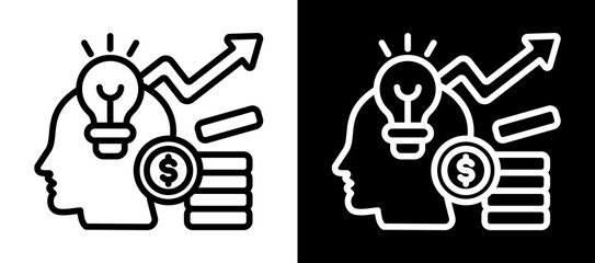 Smart Financing Icon Set In Black And White Filled Style Collection