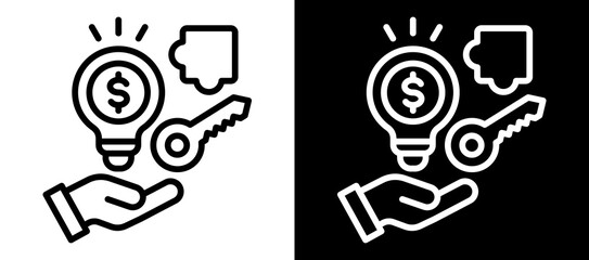 Financing Solutions Icon Set In Black And White Filled Style Collection