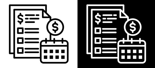 Financial Planning Icon Set In Black And White Filled Style Collection
