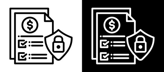Secured Loans Icon Set In Black And White Filled Style Collection