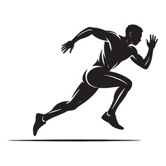 Silhouette of Athlete Running on Track