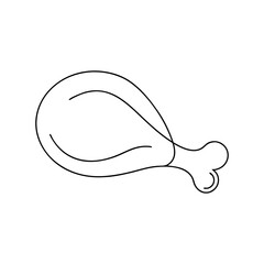 Obraz premium Simple line art of a delicious chicken drumstick ready to eat