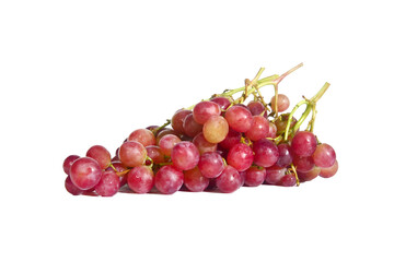 A cluster of ripe, juicy red grapes on the vine, ready to be enjoyed