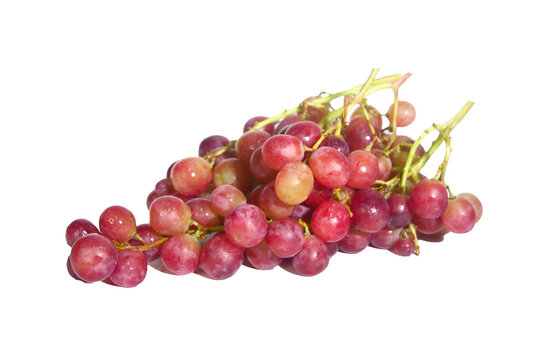 Fresh, vibrant red grapes on a vine, ready to be enjoyed. These juicy grapes are a delightful treat. - Powered by Adobe