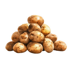 Pile of potatoes, light brown, earthy tones