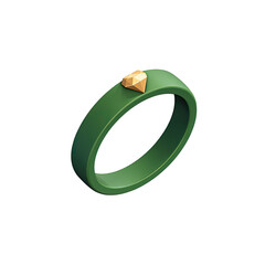 Emerald green ring, gold diamond