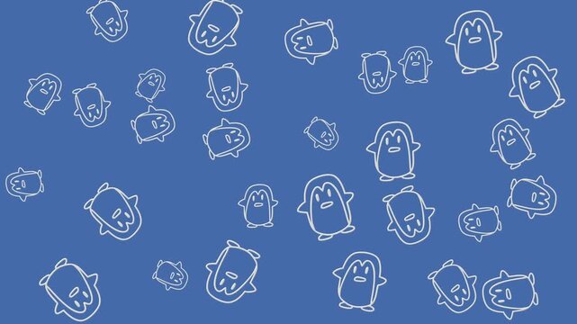 pinguin blue pattern background animation
