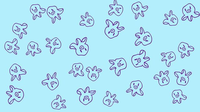 cute squid pattern background animation