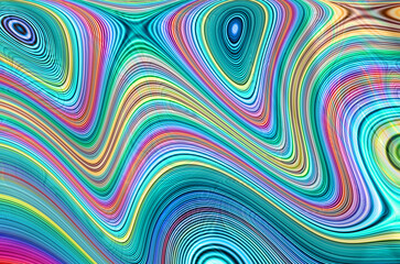 a digital abstract artwork featuring swirling, wavy patterns, smooth, flowing lines that create a sense of motion and depth. The style is modern and dynamic