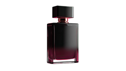Elegant, dark-pink perfume bottle